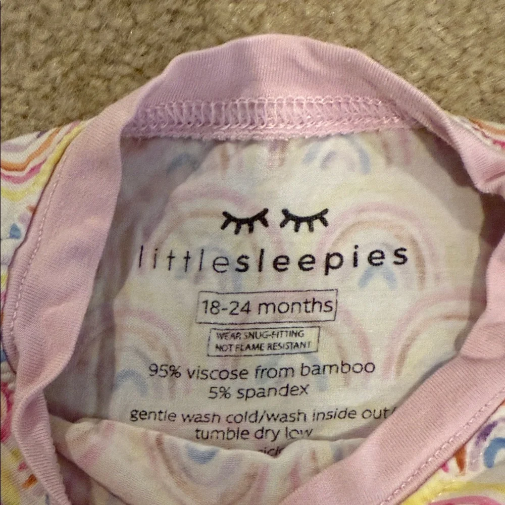 Little sleepies Rainbow Print Pajama Set - Picture 3 of 3